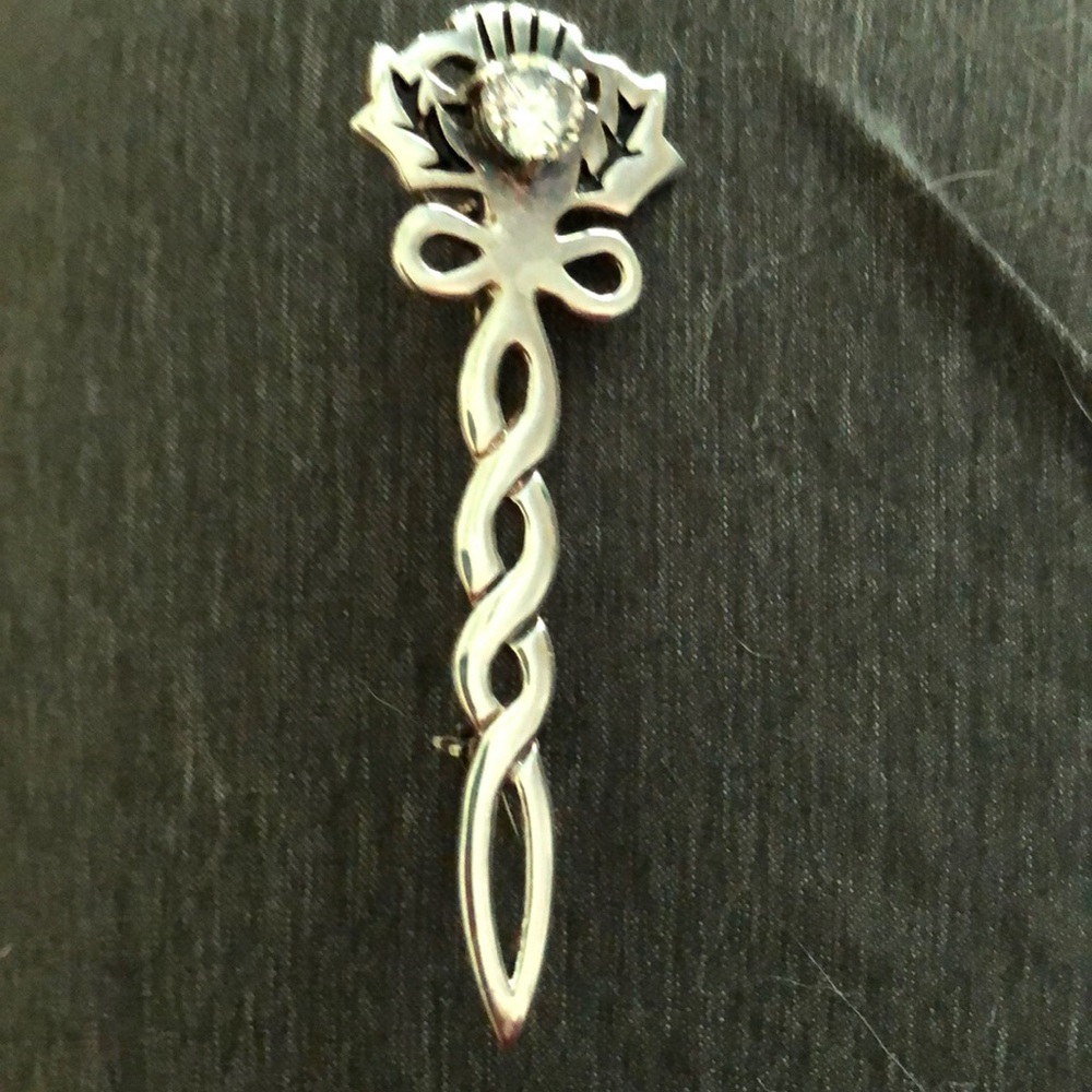 Sterling Silver signed pin/necklace, marked 925,